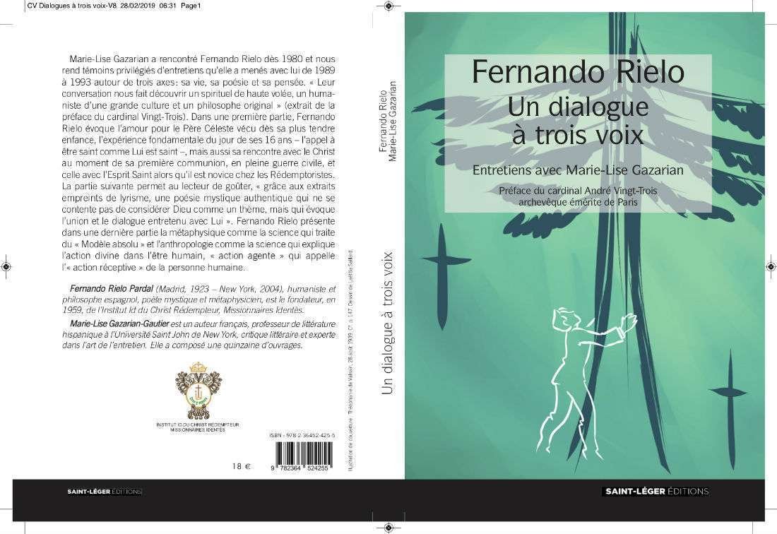 Pubblicazione Della Traduzione In Francese Di Fernando Rielo Un Dialogo A Tre Voci Istituto Id Di Cristo Redentore